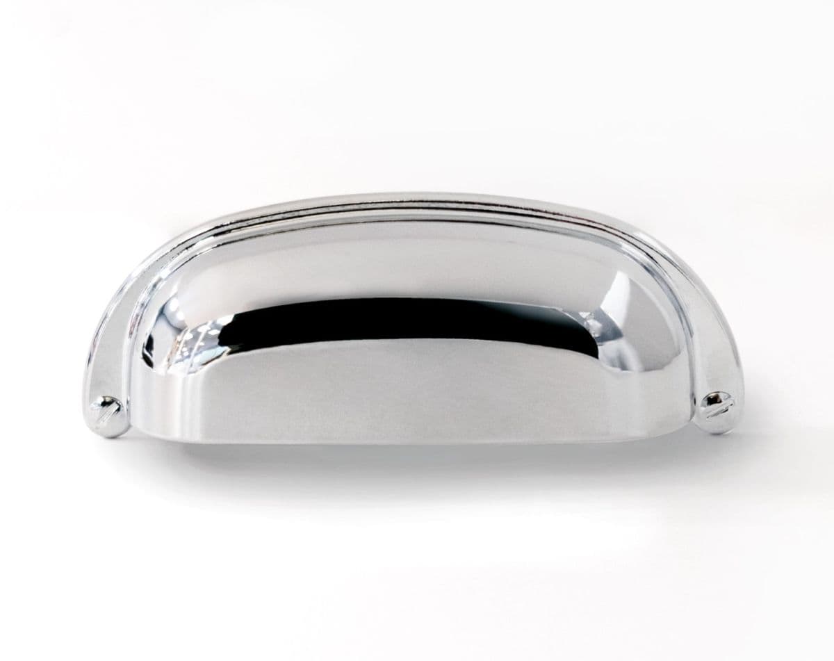 Cup plus handle, polished chrome